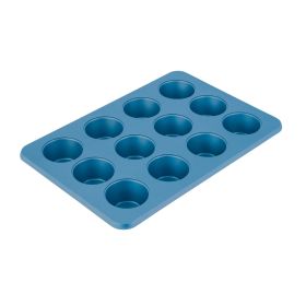 12-Cup Aluminized Steel Nonstick Cupcake Pan and Muffin Tin, Blue Velvet